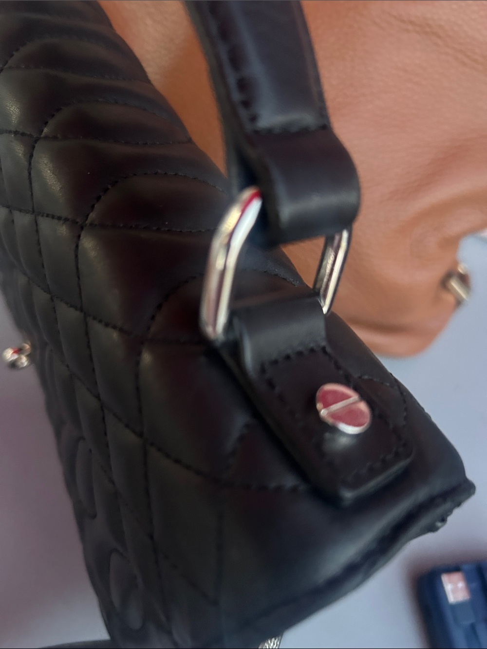 J.Crew Black Quilted Leather Top Handle Crossbody Satchel Shoulder Bag - Picture 9 of 10